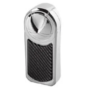 Dobrev Five Torch Cigar Lighter - Chrome and Black Carbon Fiber