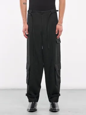 Drawstring Cargo Trousers (S24AW10PT-W-BLACK)