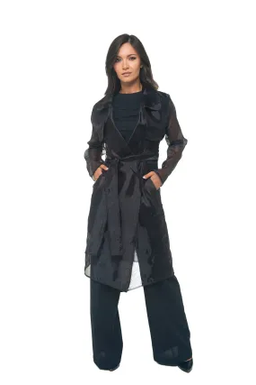 Elegant Organza Ladies Trench Coat.