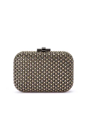 Ellen Black Metallic Clutch