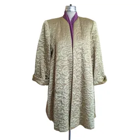 Farinae Vintage Quilted Evening Coat Size Large