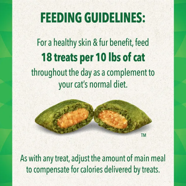 FELINE GREENIES SMARTBITES Skin & Fur Crunchy and Soft Natural Cat Treats Chicken Recipe, 2.1-oz Bag