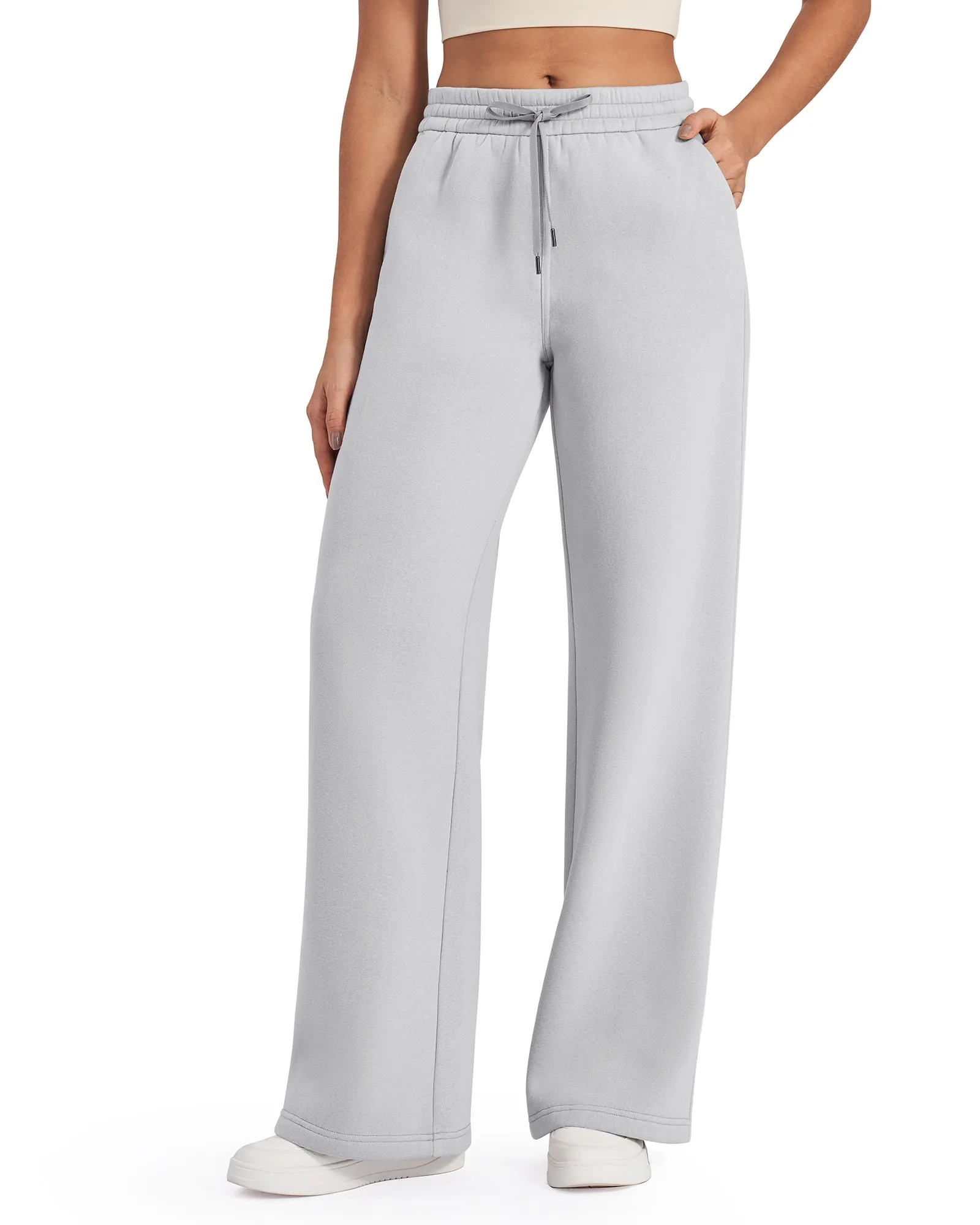 Fleece Lined Drawstring High-Waist Pants 31