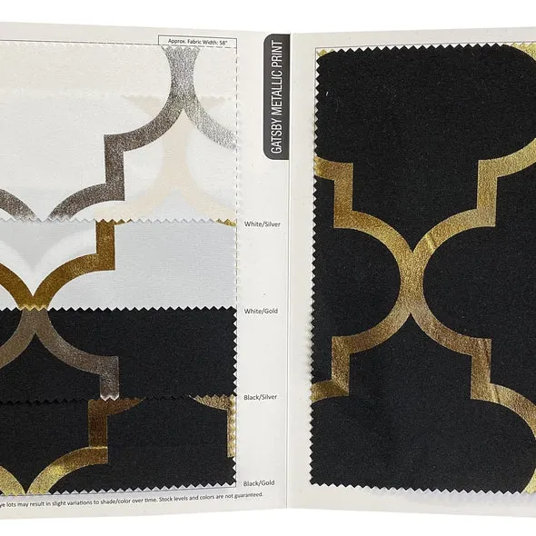 Gatsby (Metallic Print) Table Napkin in White and Gold