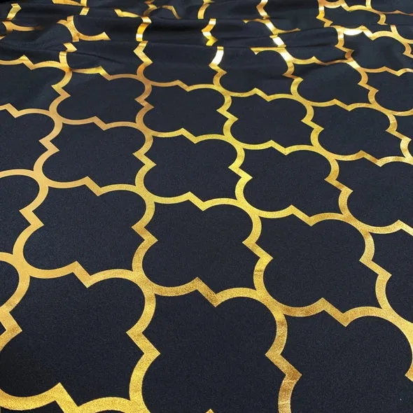 Gatsby (Metallic Print) Table Runner in Black and Gold