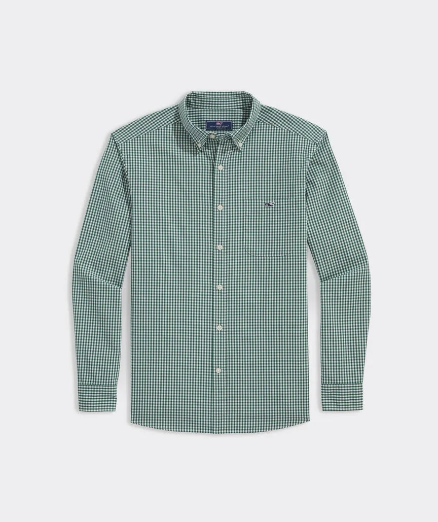 Gingham Stretch Poplin Shirt