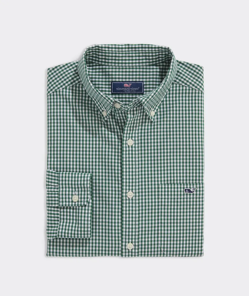 Gingham Stretch Poplin Shirt