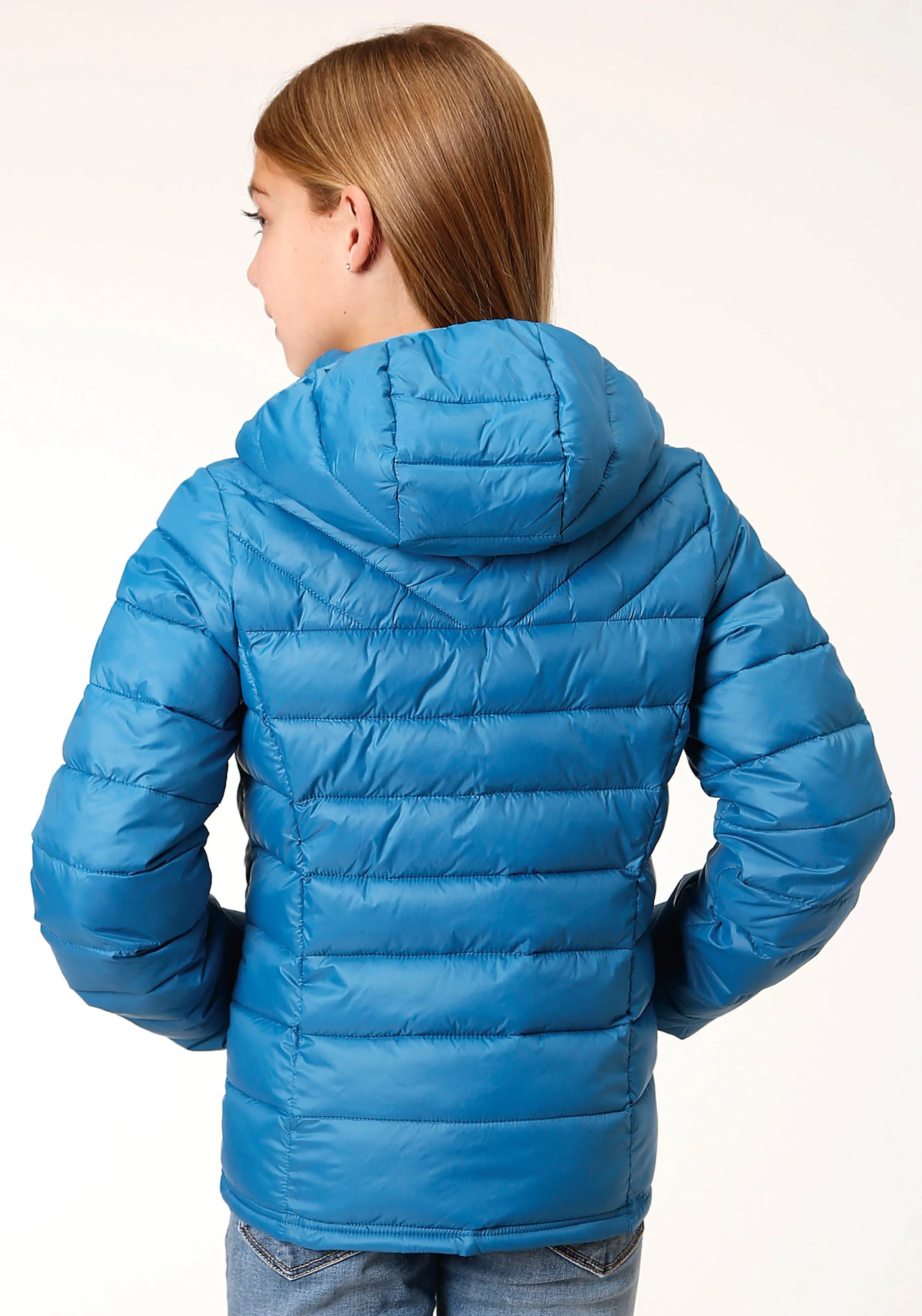 GIRLS  TEAL CRUSHABLE POLY FILLED DOWN JACKET