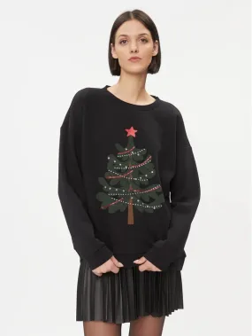 Glitter Tree Christmas Jumper (Black)