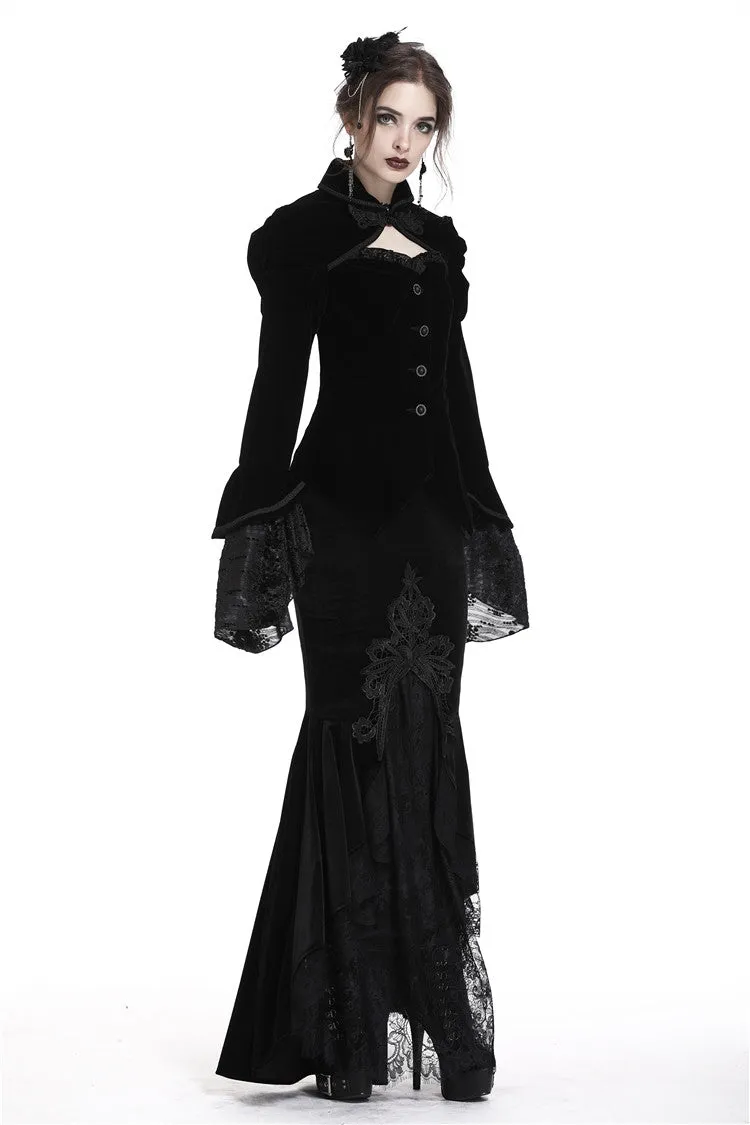 Gothic gorgeous bishop sleeves buttoned velvet jacket JW172