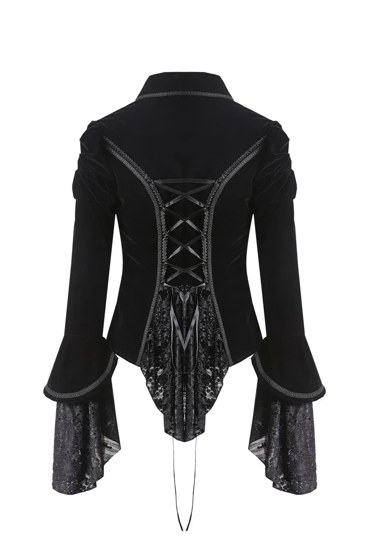 Gothic gorgeous bishop sleeves buttoned velvet jacket JW172