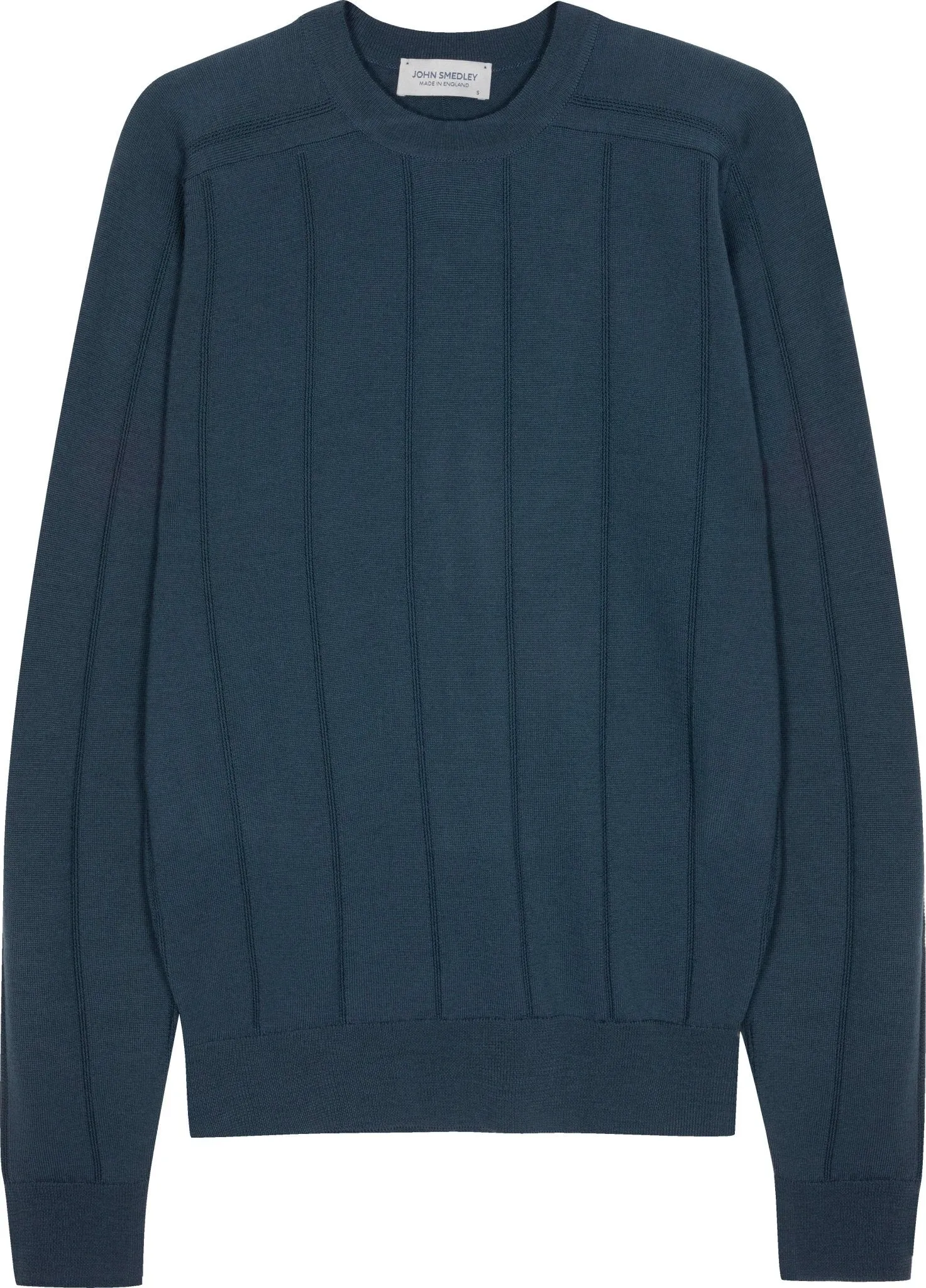 HENRY SARTORIAL X JOHN SMEDLEY Wilmot - Extra Fine Merino Wool Jumper SMOKE BLUE