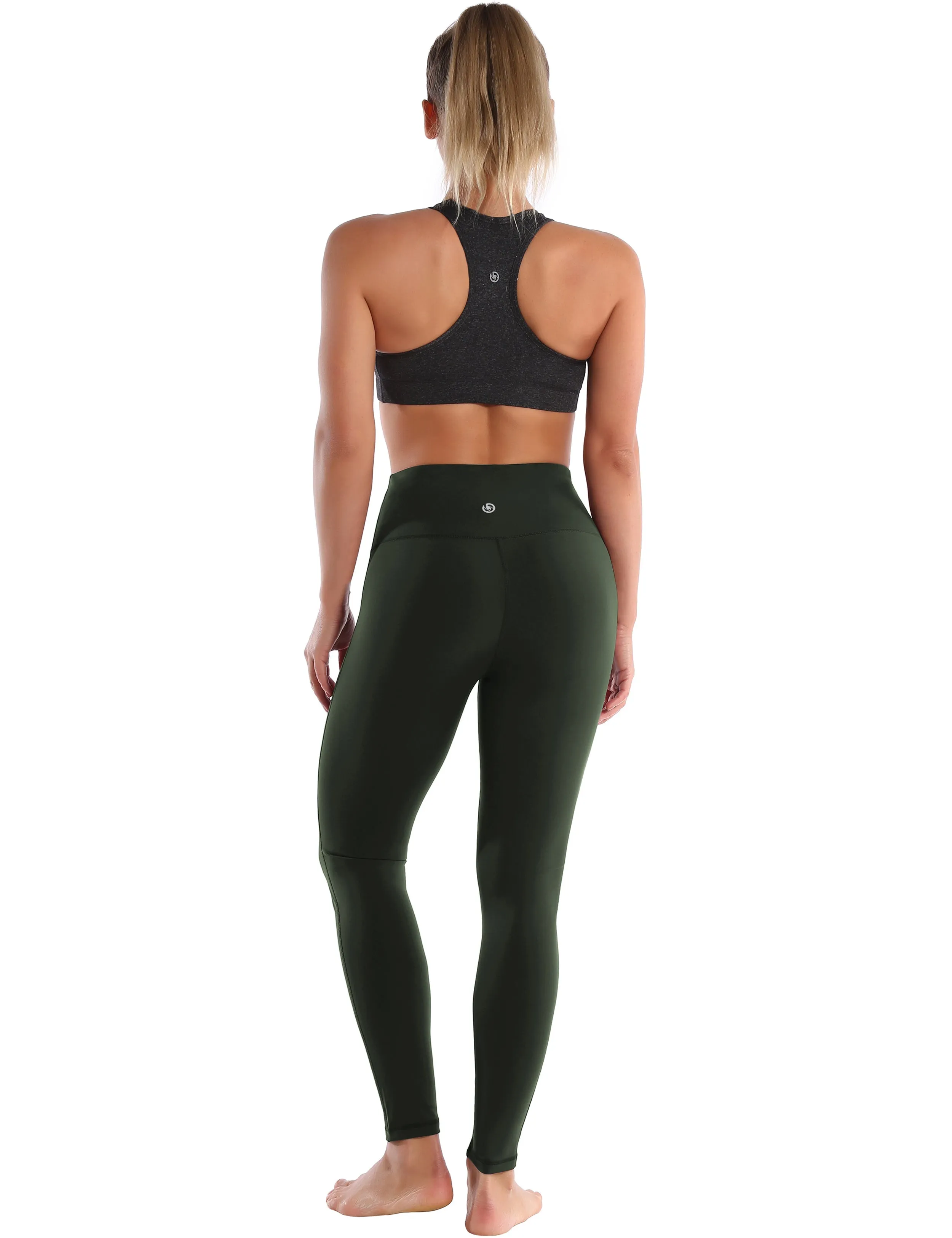 High Waist Side Line yogastudio Pants olivegray_yogastudio