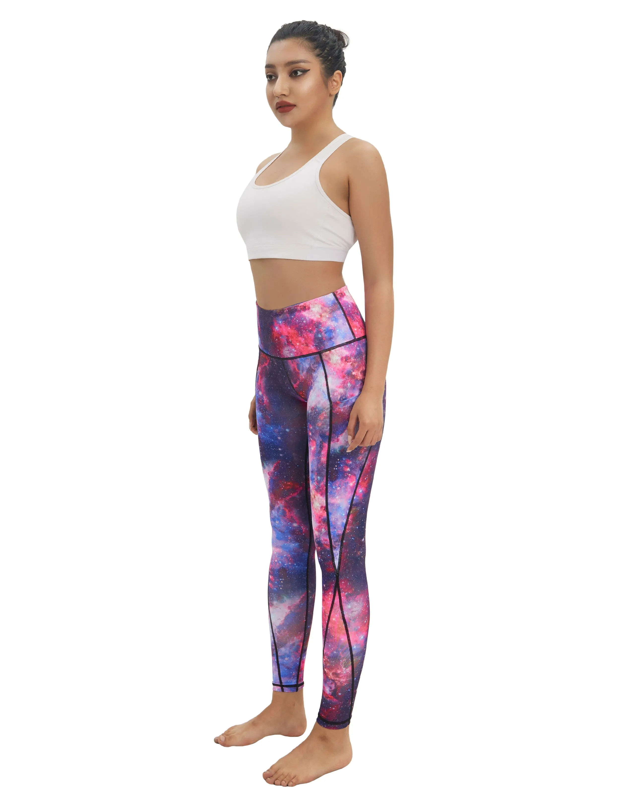 High Waist Side Pockets Gym Pants galaxy_Gym