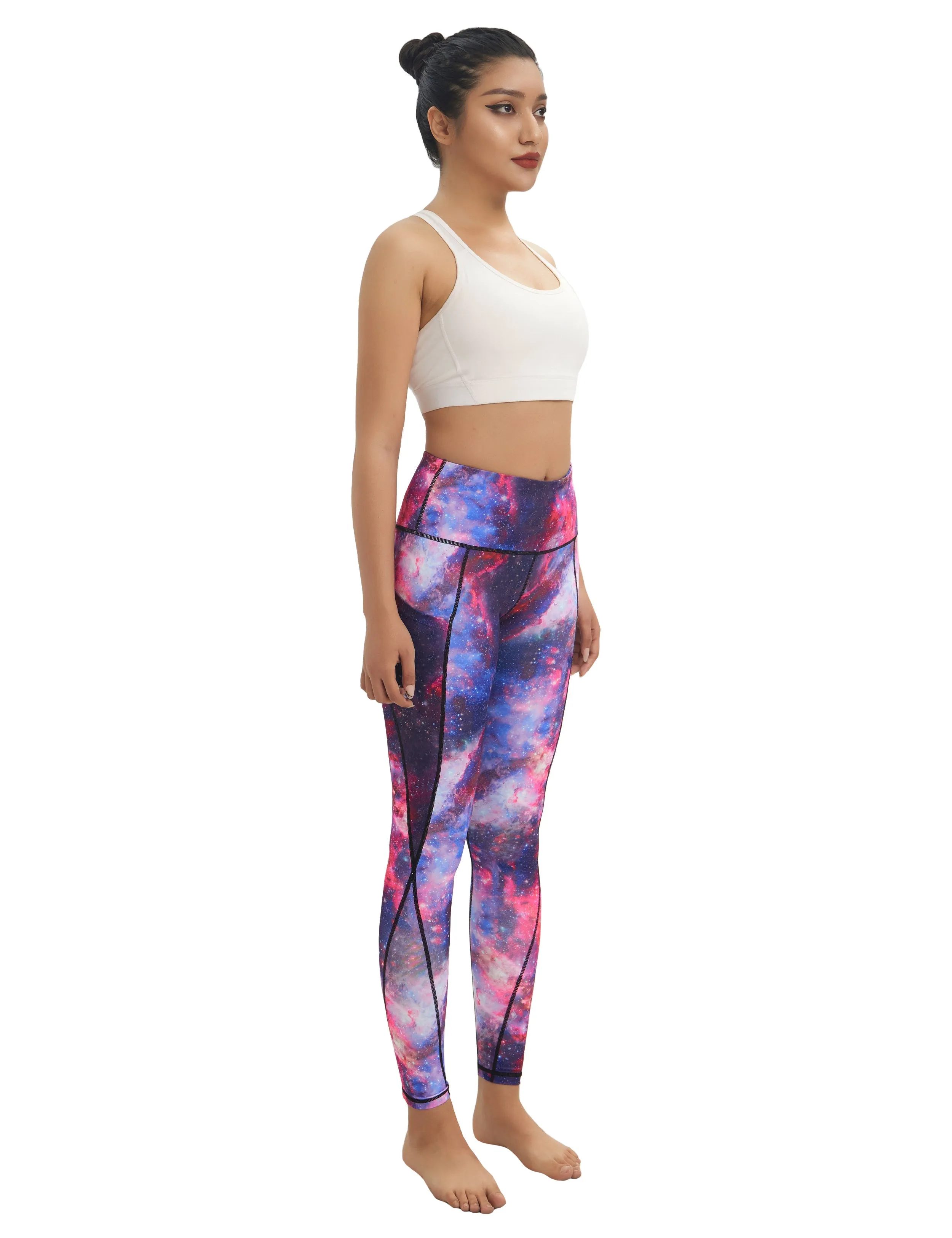 High Waist Side Pockets Gym Pants galaxy_Gym