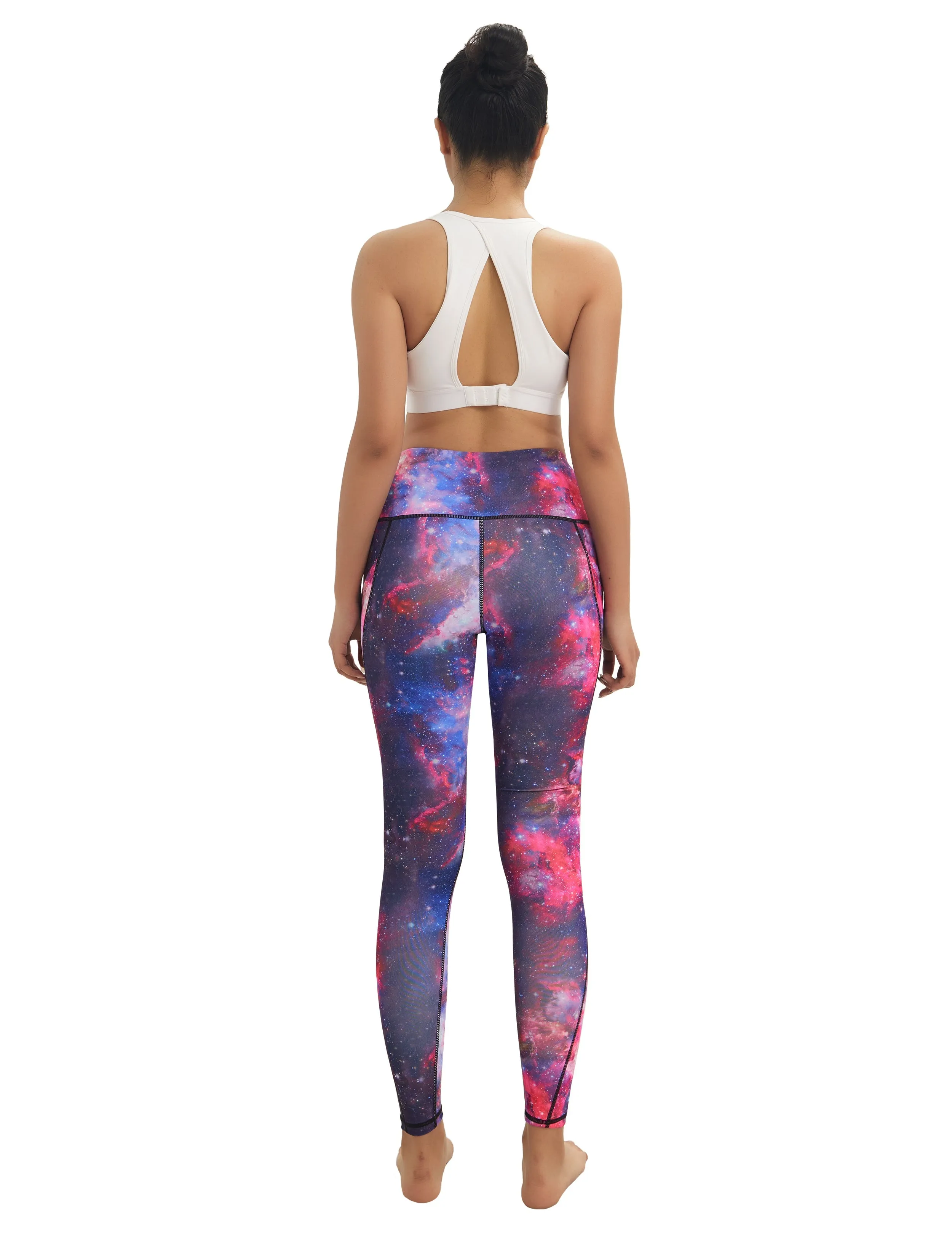 High Waist Side Pockets Gym Pants galaxy_Gym