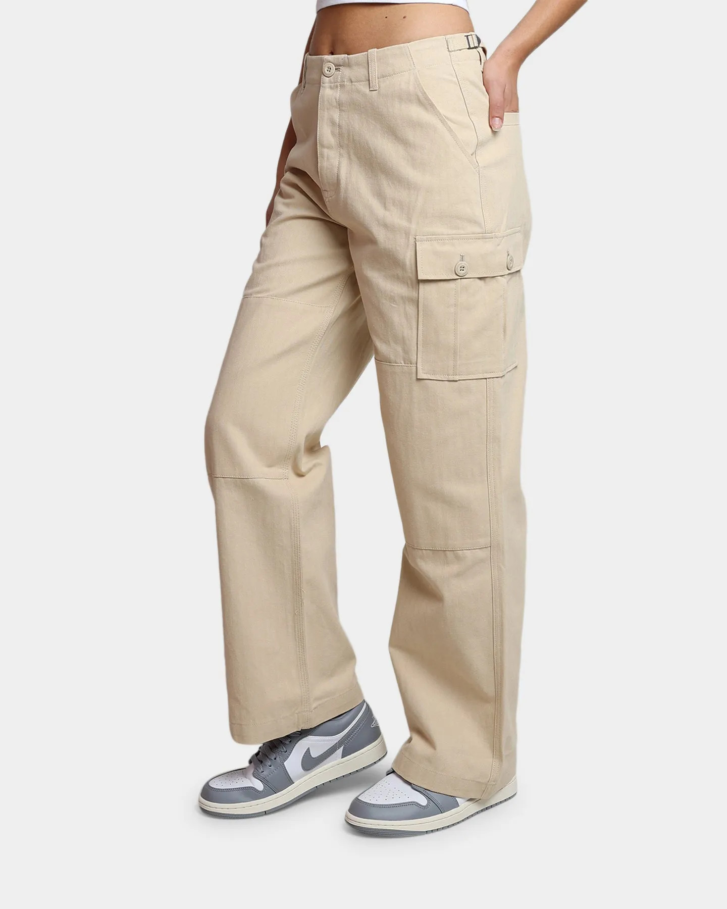 HUF Women's Double Knee Cargo Pants Stone