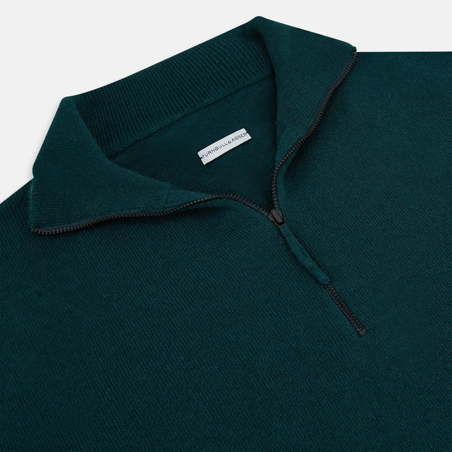 Hunter Green Half-Zip Cashmere Jumper