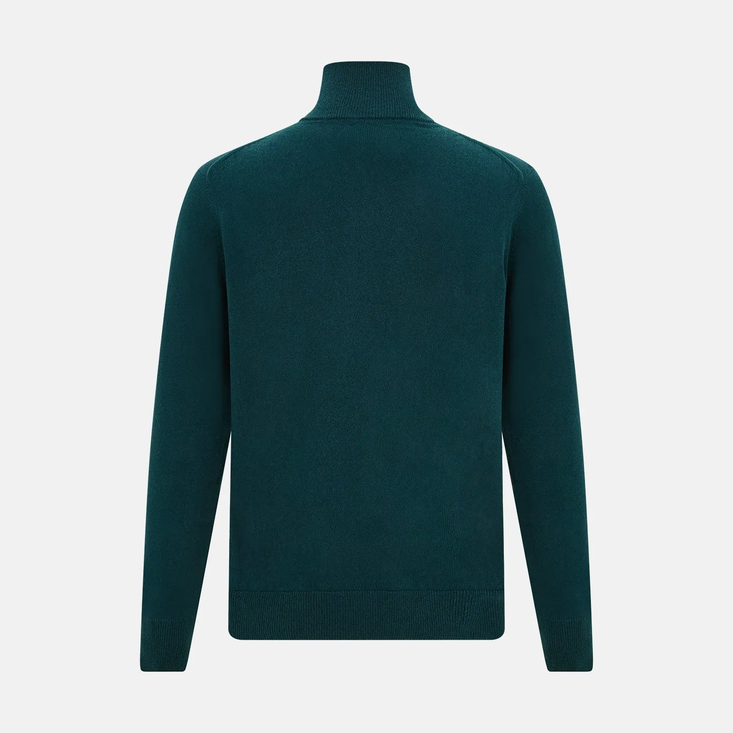 Hunter Green Half-Zip Cashmere Jumper