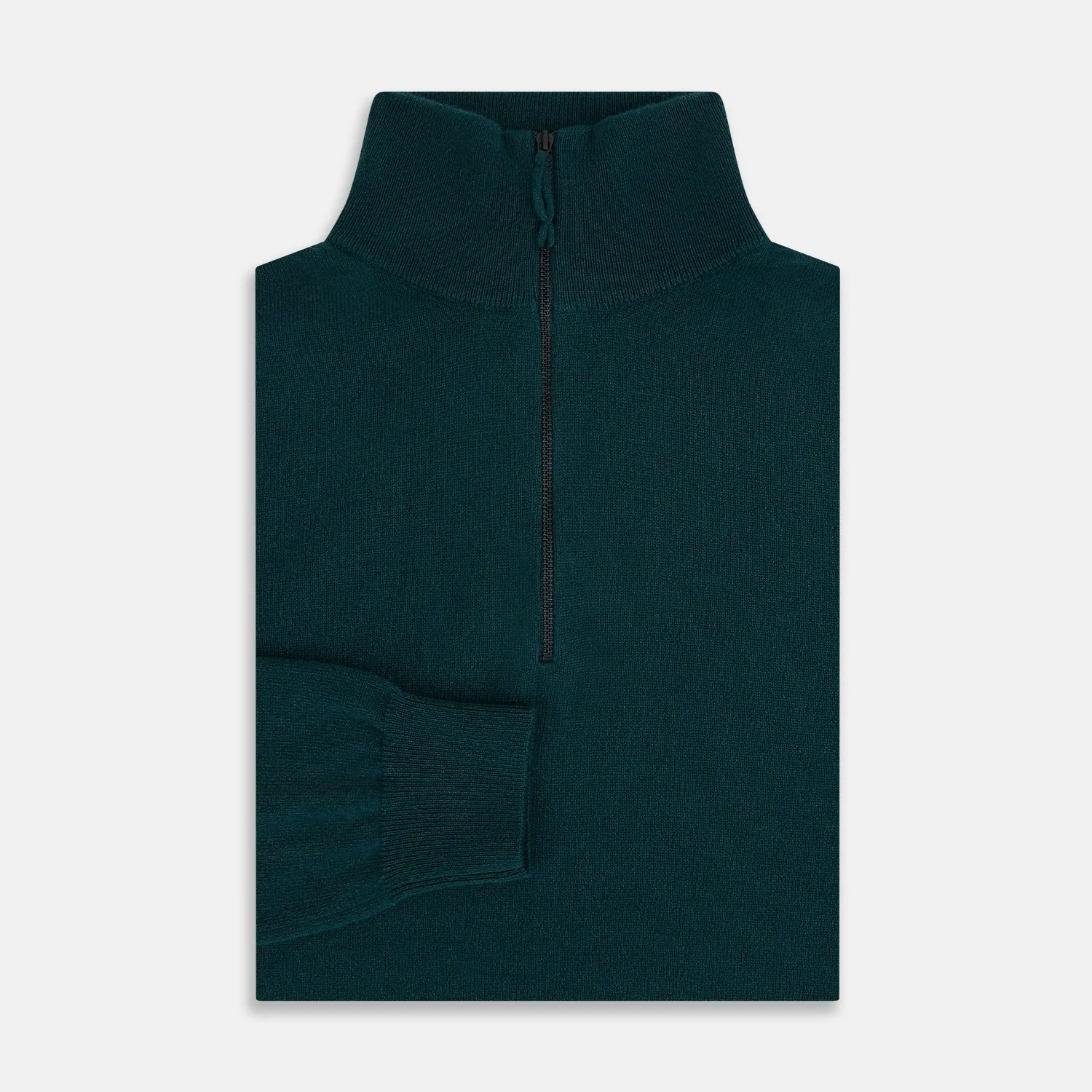 Hunter Green Half-Zip Cashmere Jumper