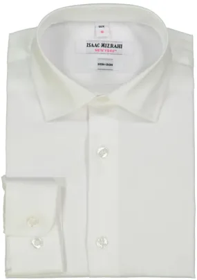 Isaac Mizrahi Boys Slim Fit Non Iron White Dress Shirt-White