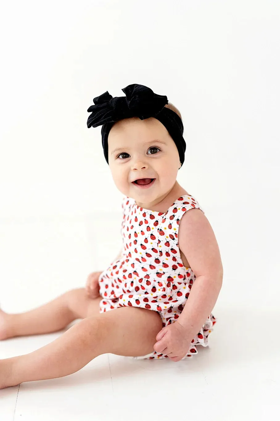 Isla Romper in Ladybugs