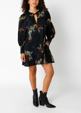 Kate Long Sleeve Babydoll Dress-Black ***FINAL SALE***