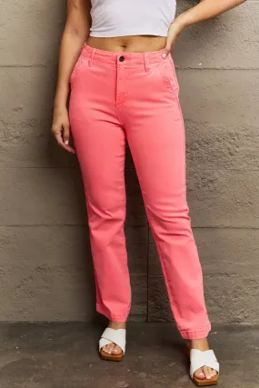 Kenya Full Size High Waist Side Twill Straight Jeans