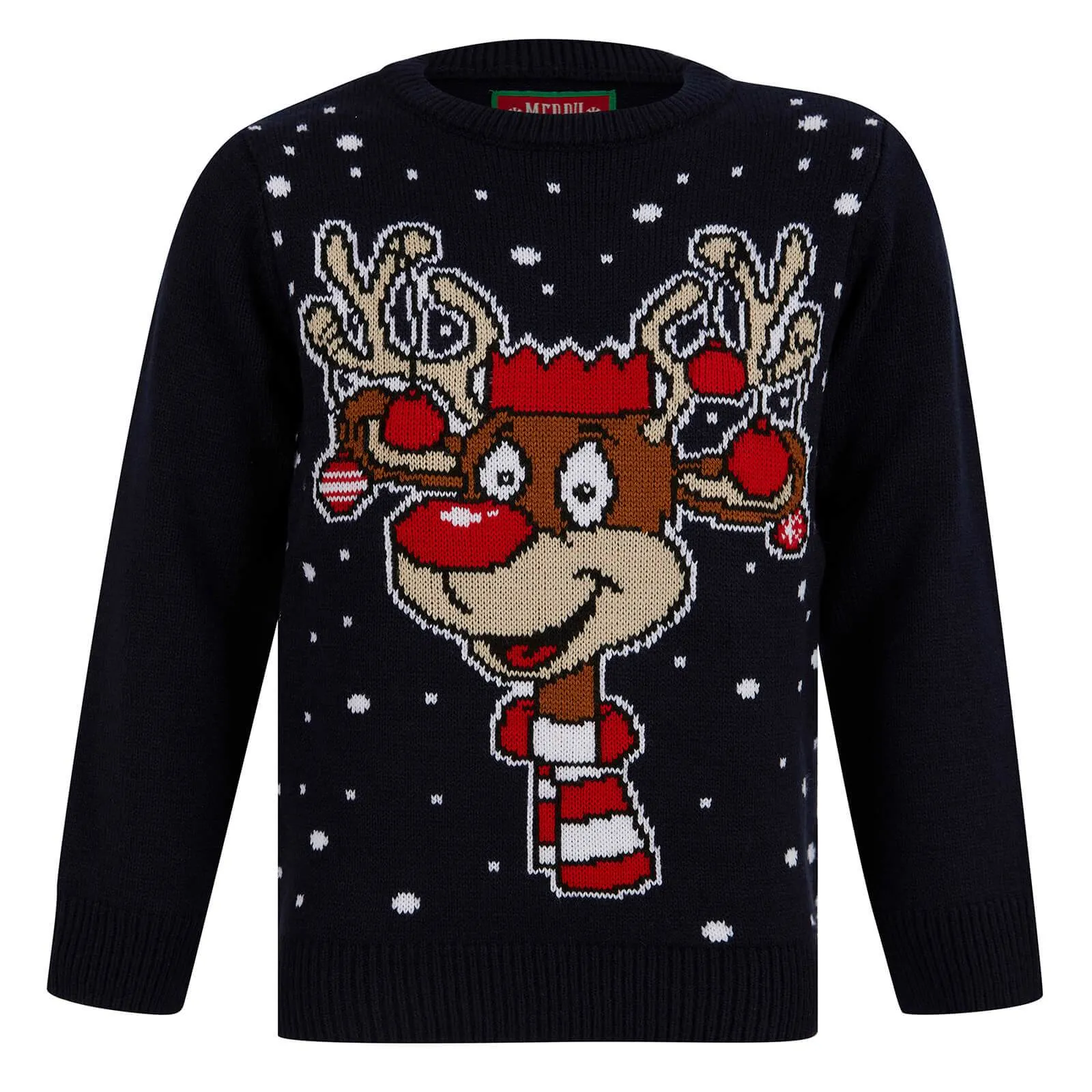 Kids LED Reindeer Christmas Jumper Light Up Baubles