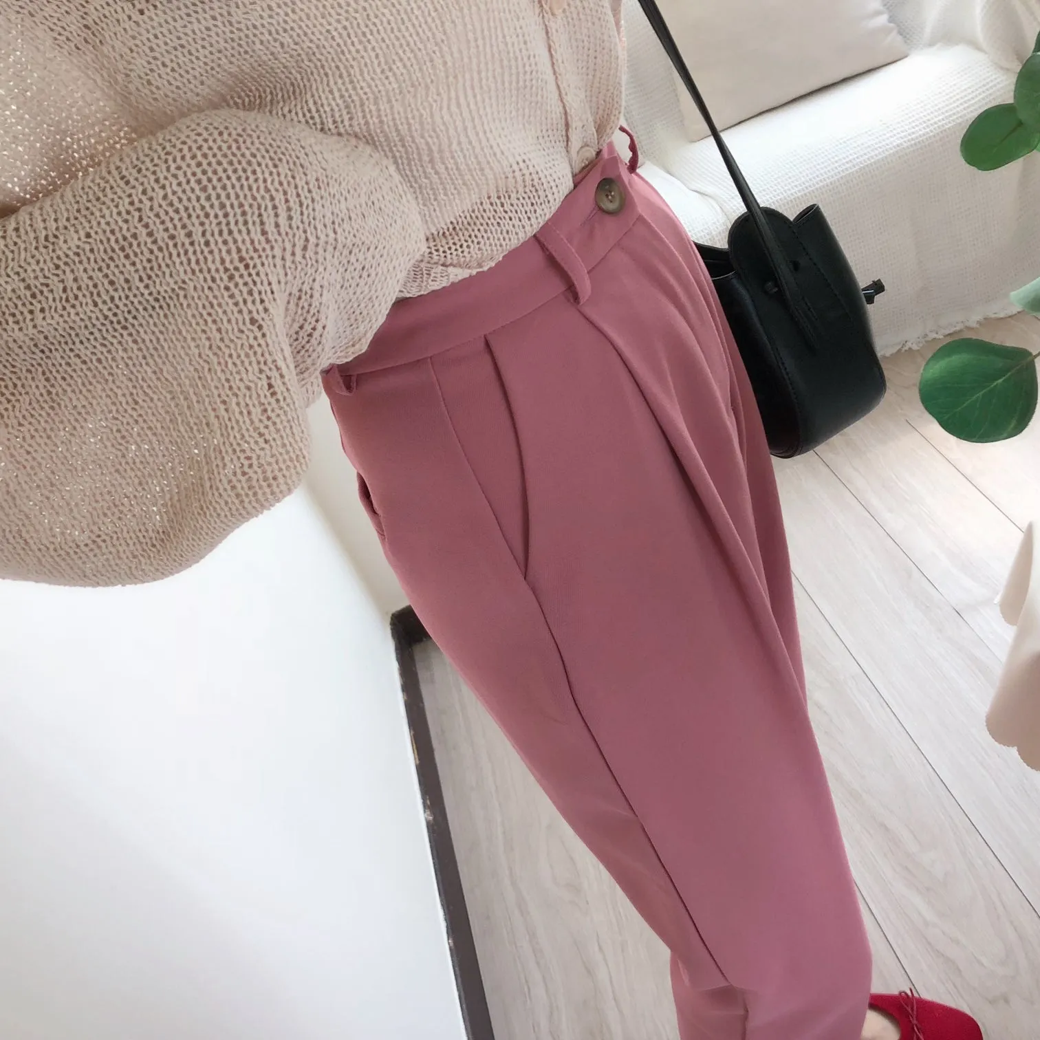 [Korean Style] Gabrial High Waist Cropped Trouser