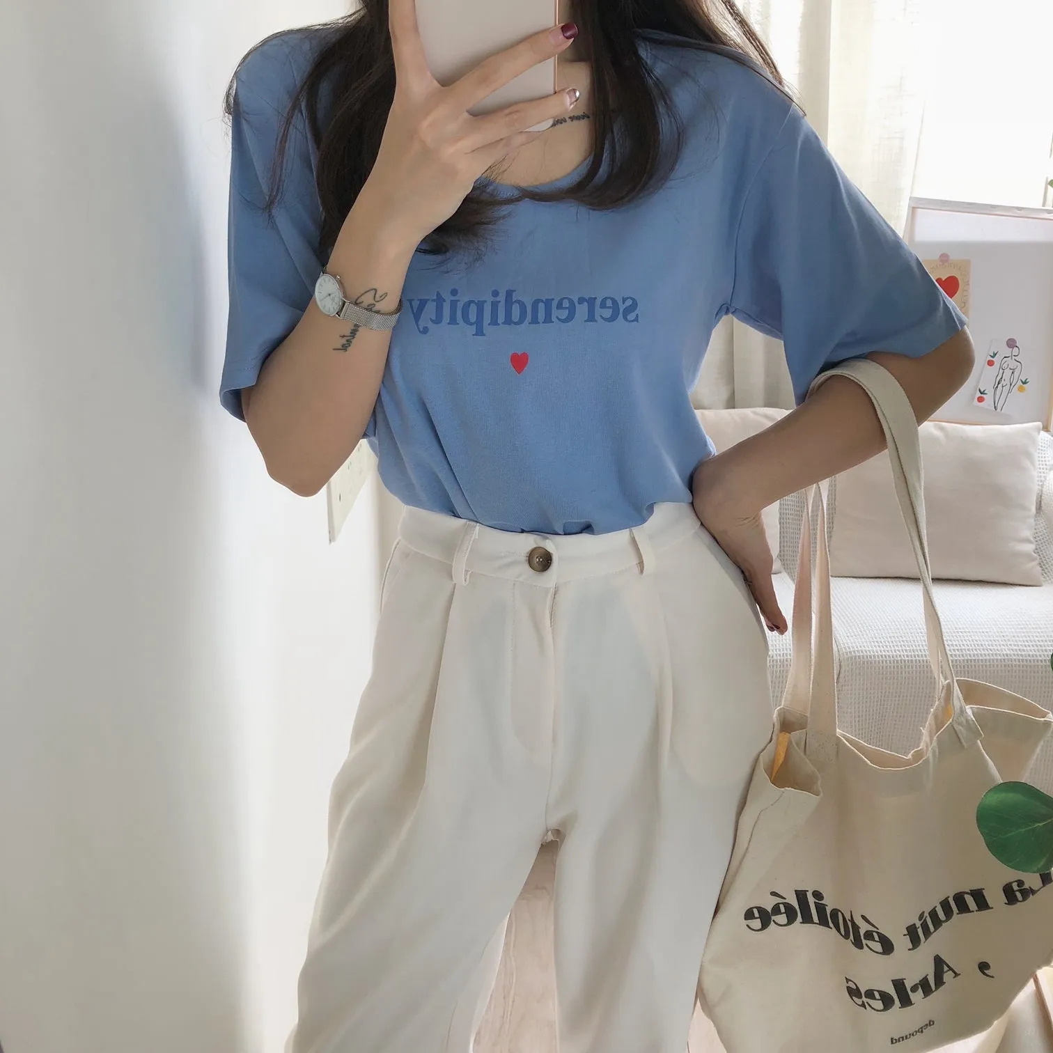 [Korean Style] Gabrial High Waist Cropped Trouser