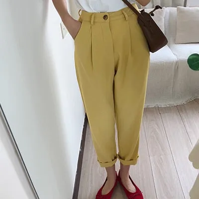 [Korean Style] Gabrial High Waist Cropped Trouser