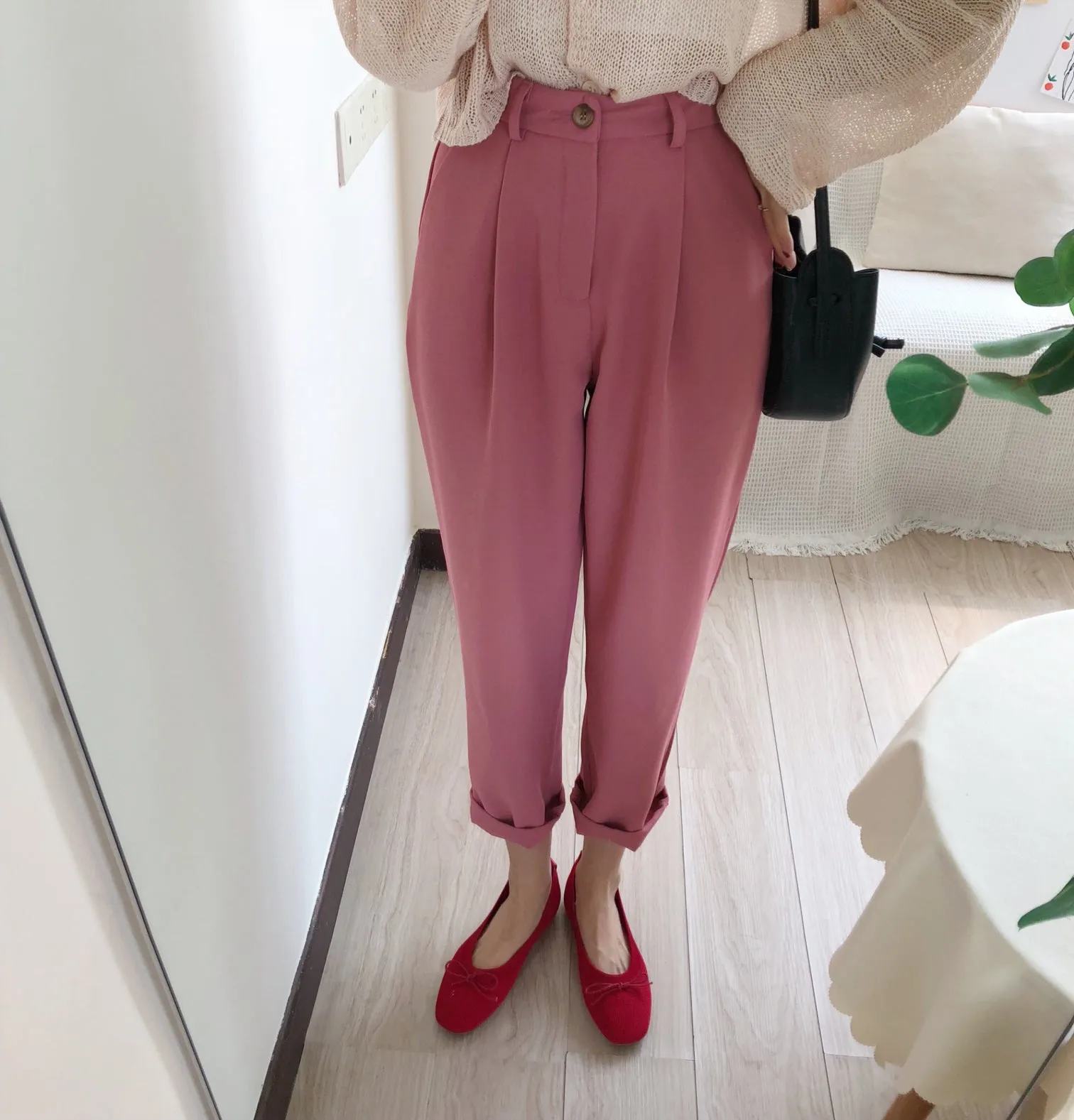 [Korean Style] Gabrial High Waist Cropped Trouser