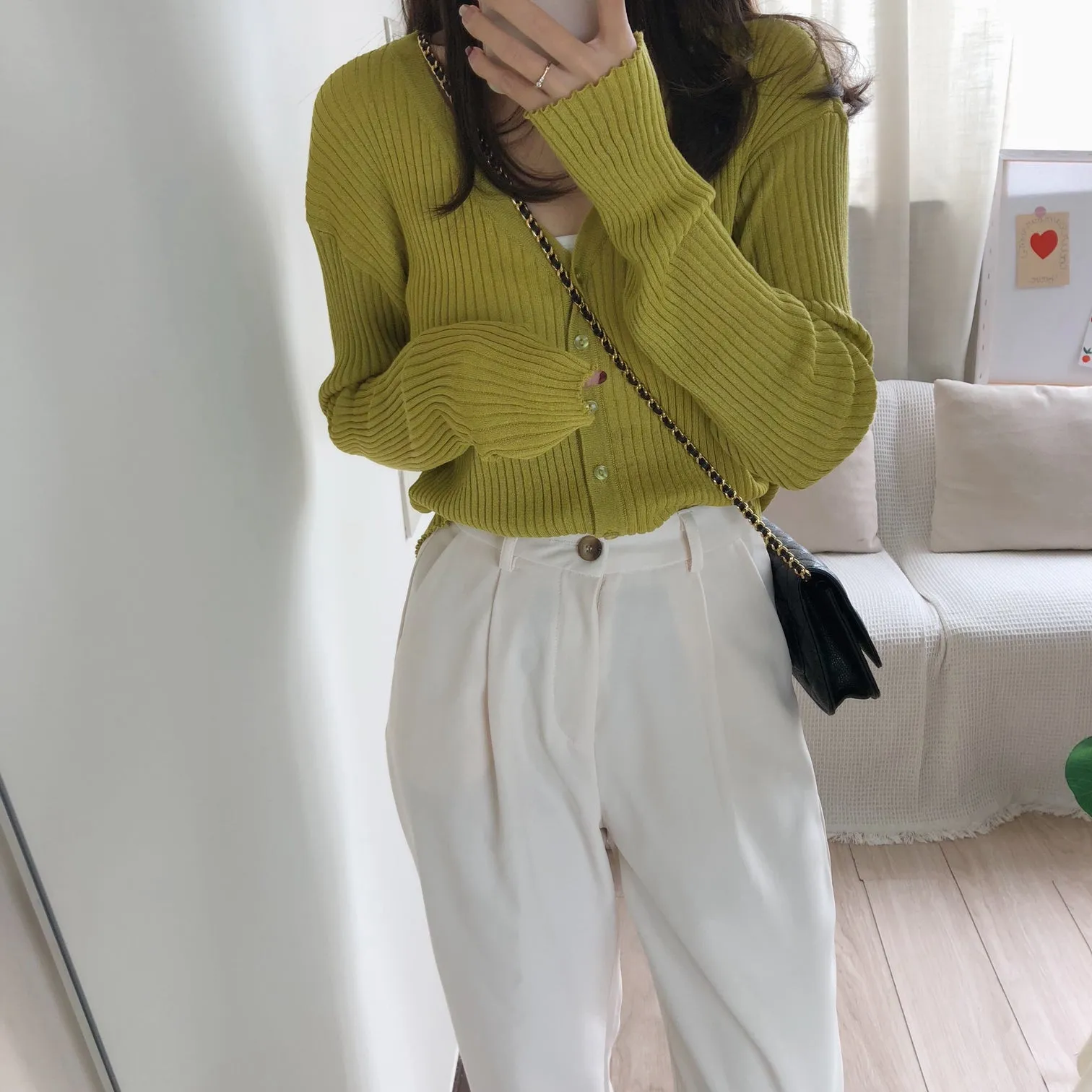 [Korean Style] Gabrial High Waist Cropped Trouser