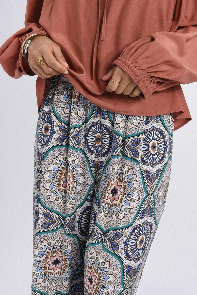 Loose Leopart Print Pants | Blue Adele