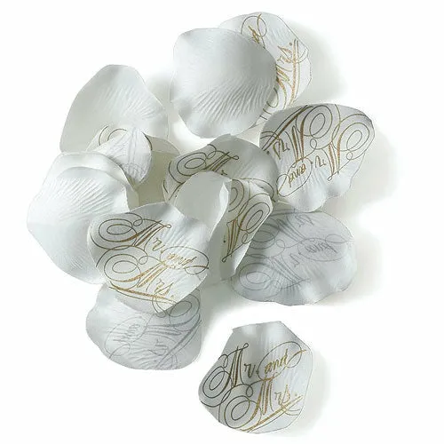 Love Letter Printed Silk Flower Petals - Mr. and Mrs.