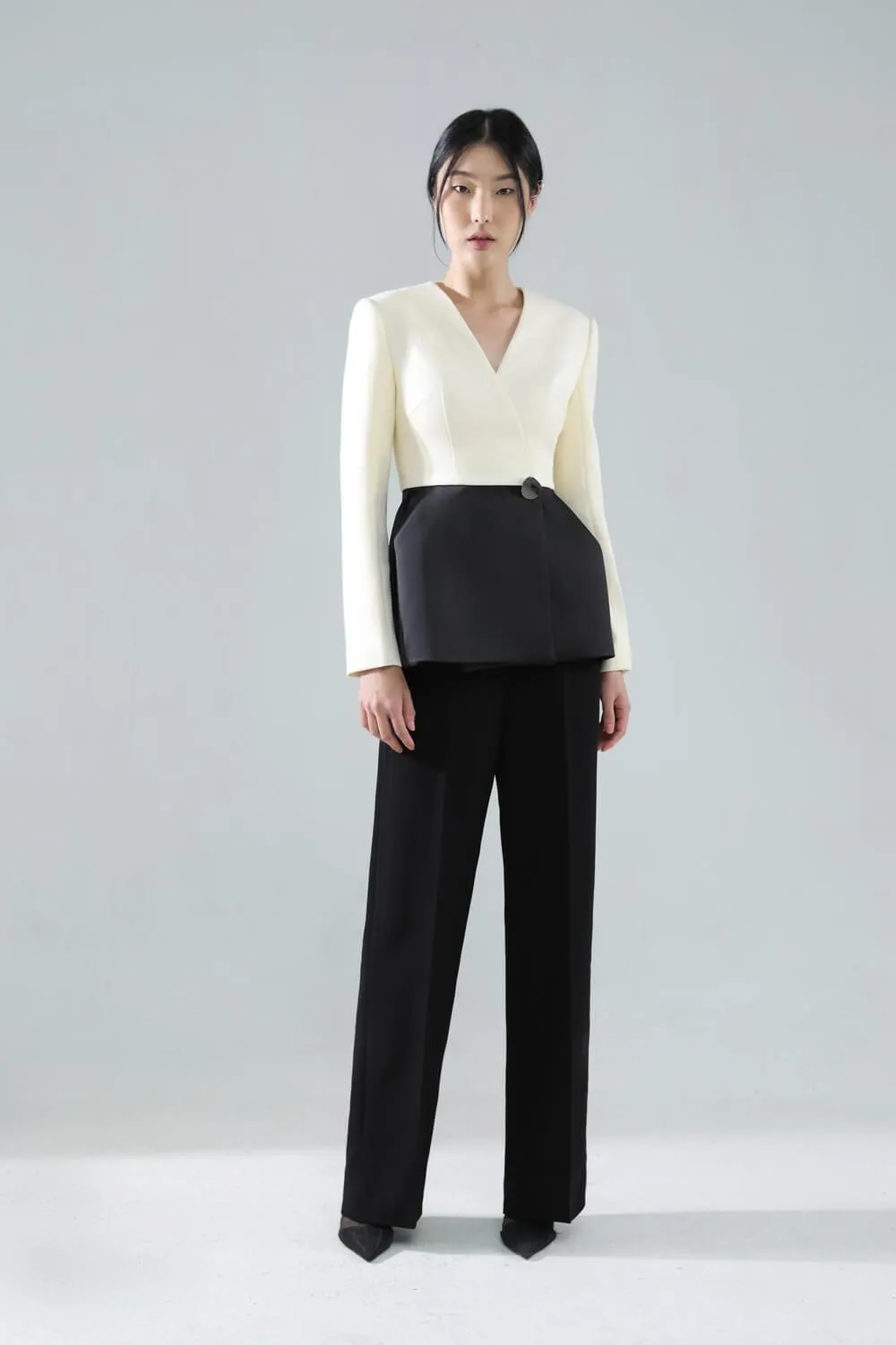 Luna Straight High Waist Twill Ankle Length Pants