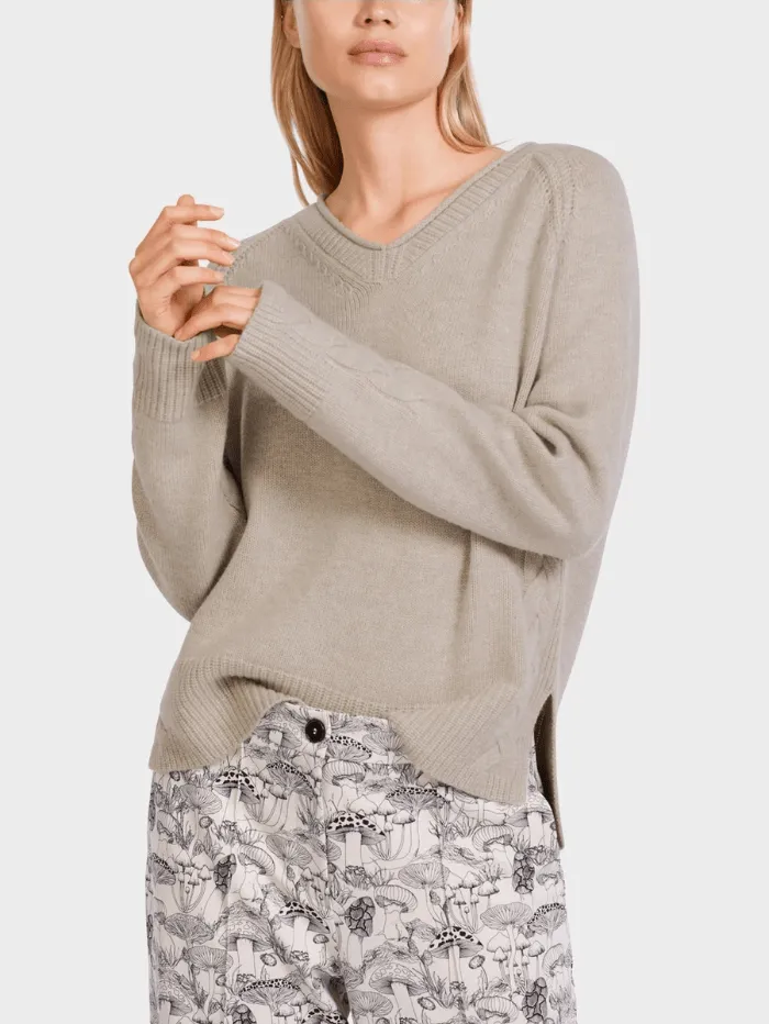 Marc Cain Collections Rethink Together Cashmere Jumper In Dark Sand VC 41.51 M51 COL 178