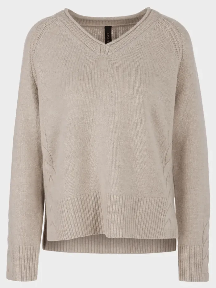 Marc Cain Collections Rethink Together Cashmere Jumper In Dark Sand VC 41.51 M51 COL 178