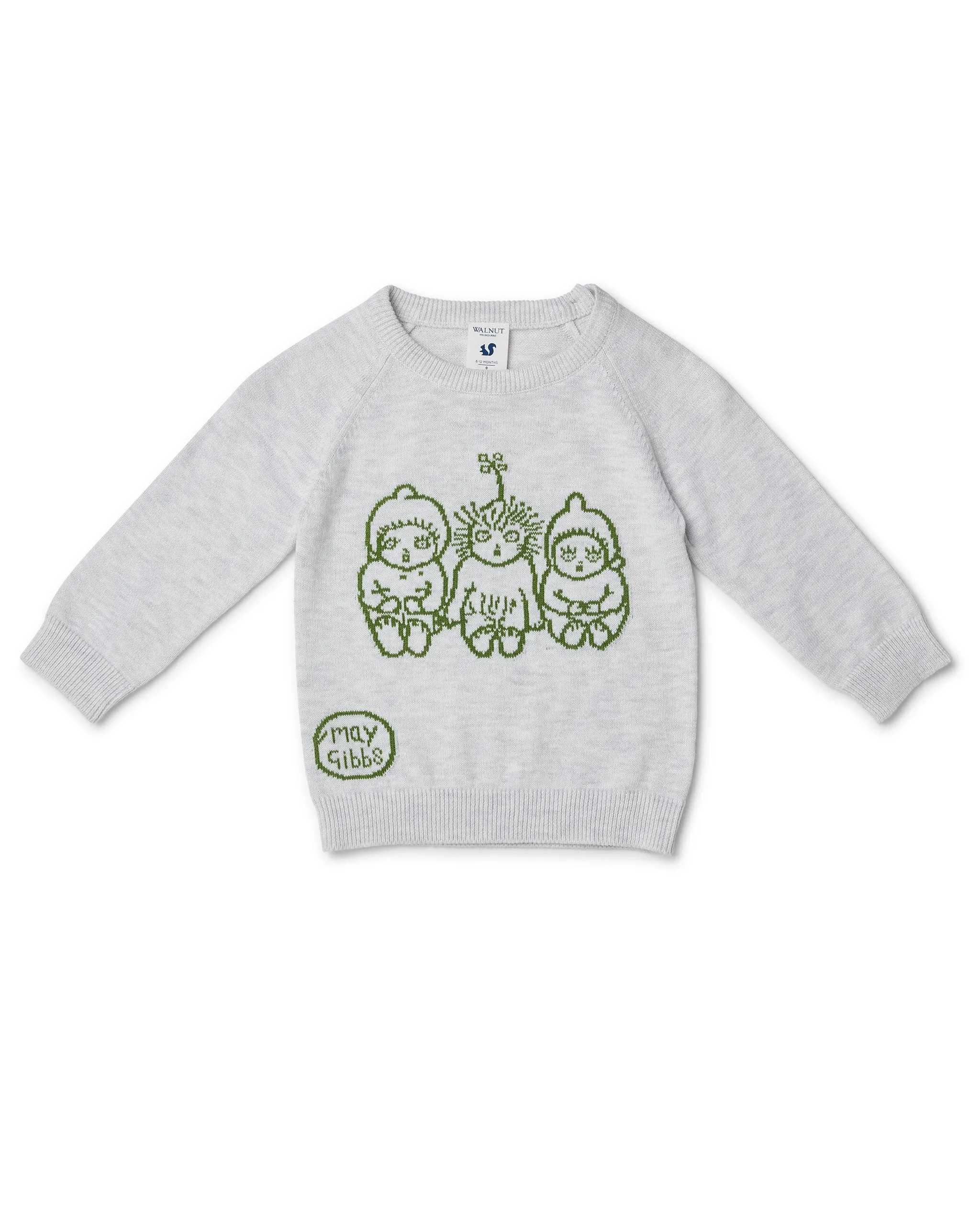 May Gibbs Cuddle Knit Jumper - Bush Baby Grey