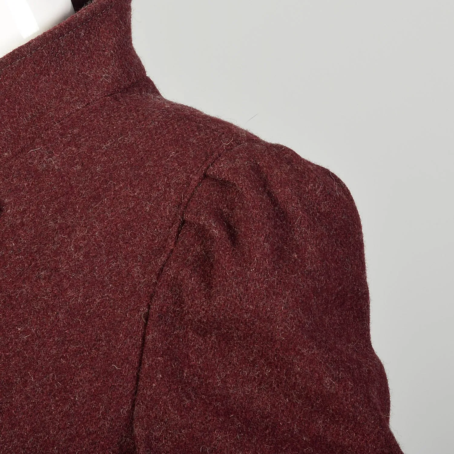 Medium 1970s Swing Coat Wool Maroon Autumn Burgundy Winter Vintage Outerwear