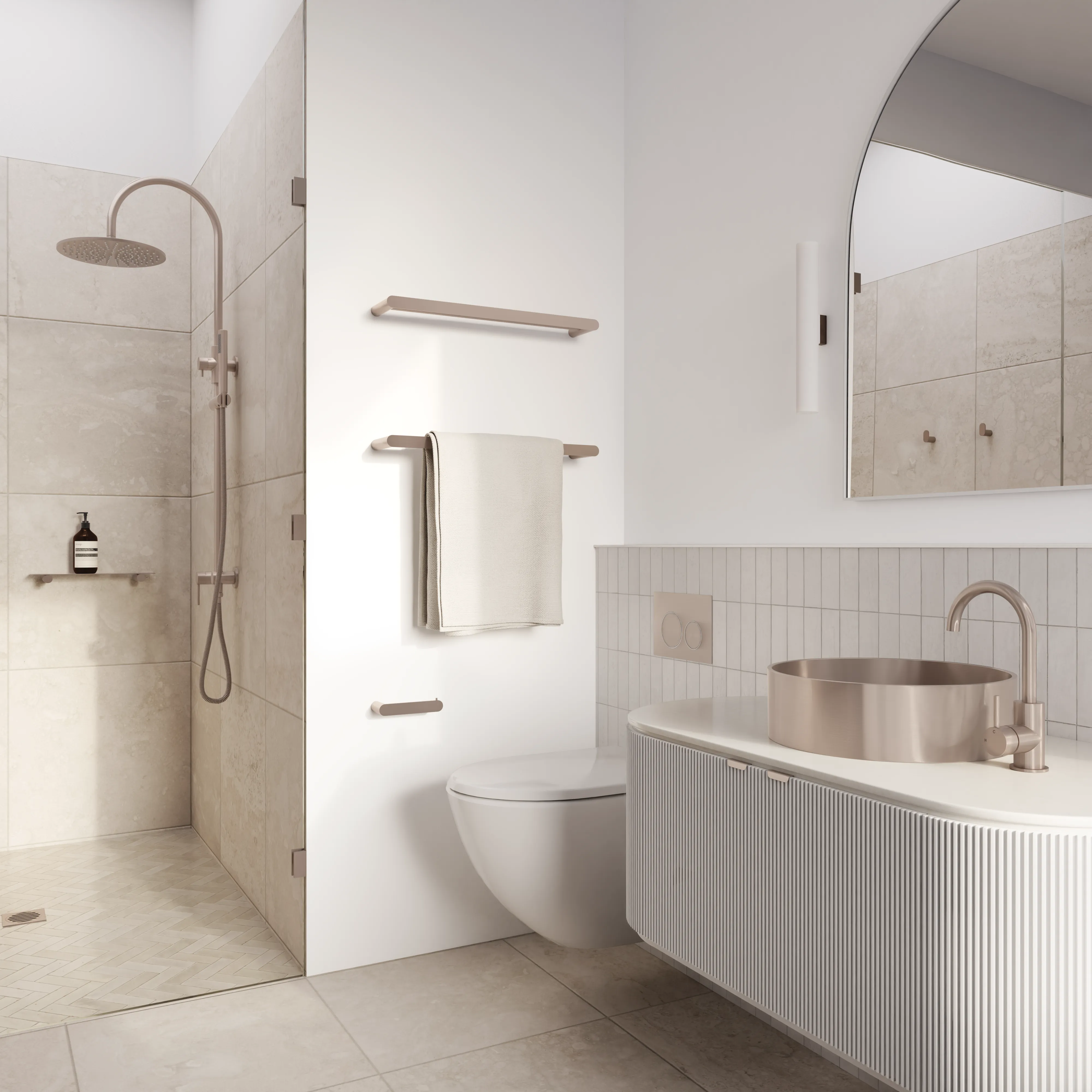 Meir Sigma 21 Dual Flush Plates to suit Geberit - Champagne