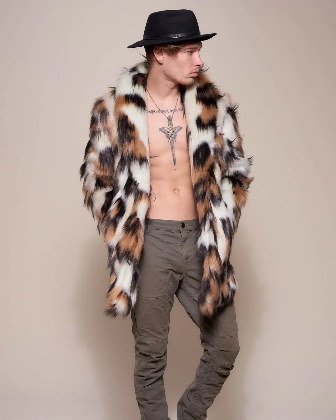 Men's Faux Fur Coat | Manx Cat