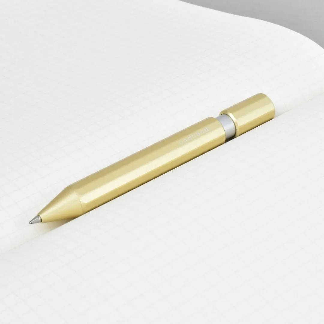 Metallic Retractable Rollerball Pen - Gold Lustre