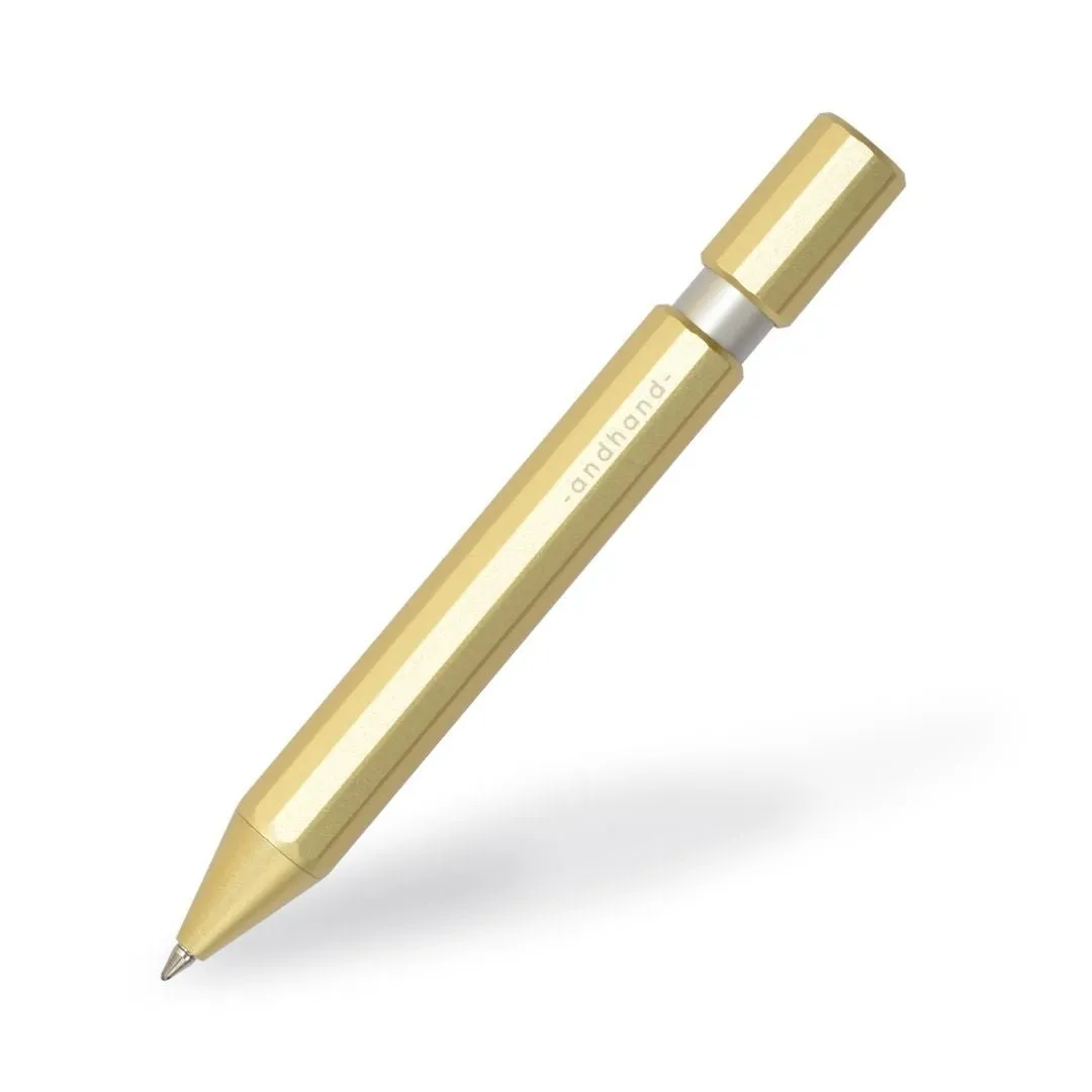 Metallic Retractable Rollerball Pen - Gold Lustre