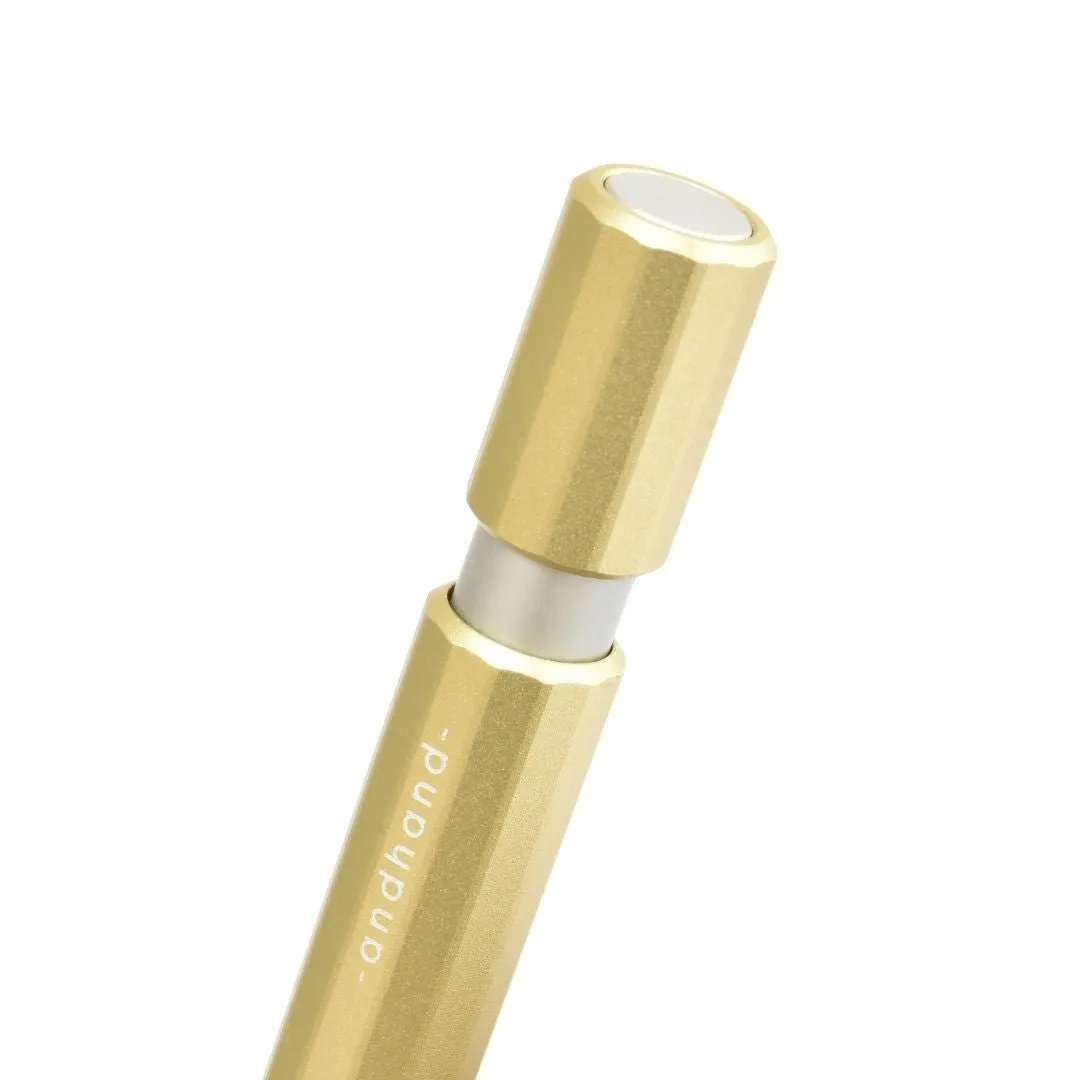 Metallic Retractable Rollerball Pen - Gold Lustre