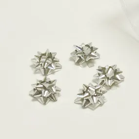 Metallic Silver Micro Bows (100)