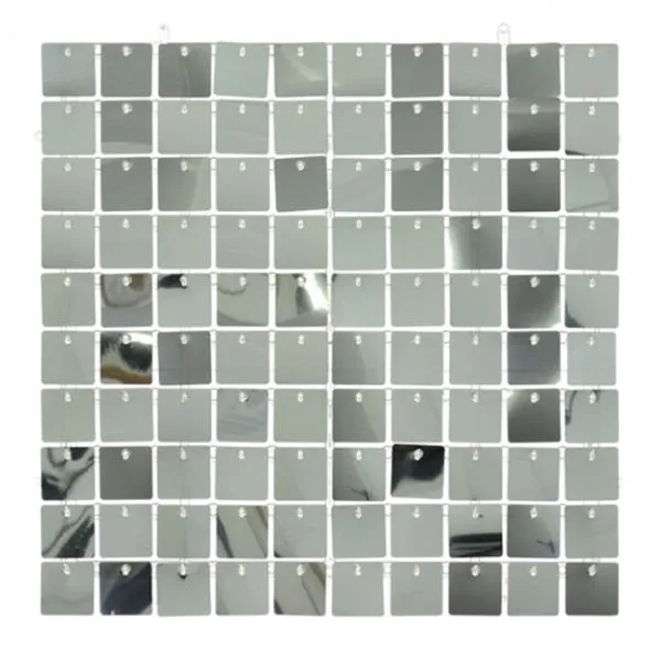 Metallic Silver Sequin Wall Panel