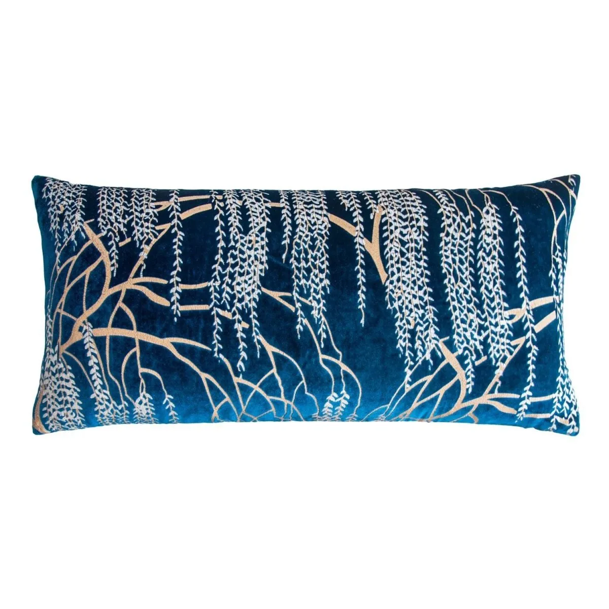 Metallic Willow Cobalt Black Velvet Pillows