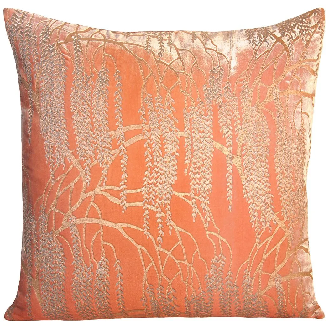 Metallic Willow Mango Velvet Pillows